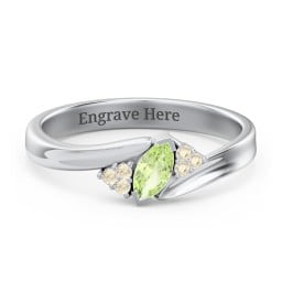 Twisted Marquise Ring with Shoulder Accents