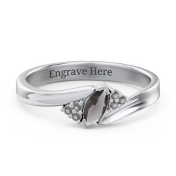 Twisted Marquise Ring with Shoulder Accents
