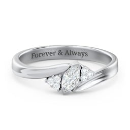 Twisted Marquise Ring with Shoulder Accents