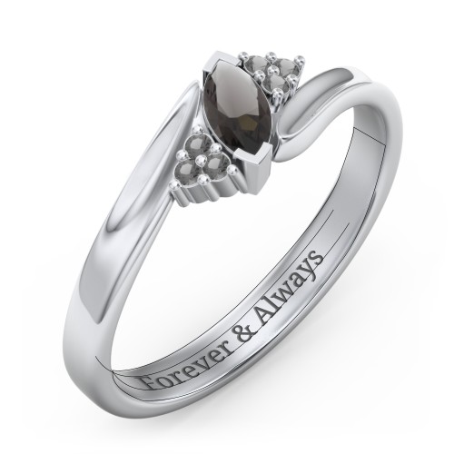 Twisted Marquise Ring with Shoulder Accents