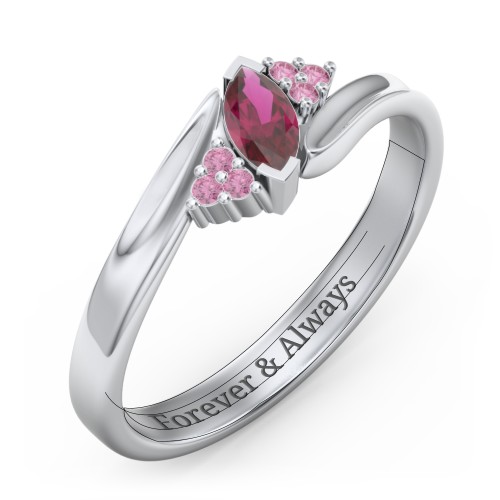 Twisted Marquise Ring with Shoulder Accents