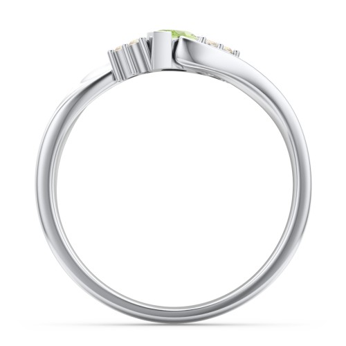 Twisted Marquise Ring with Shoulder Accents