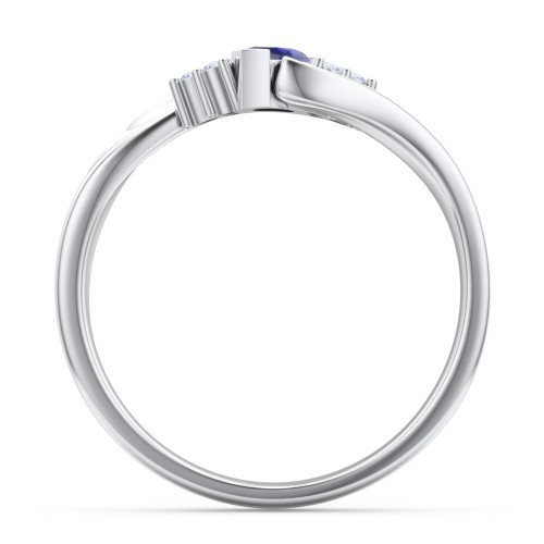 Twisted Marquise Ring with Shoulder Accents