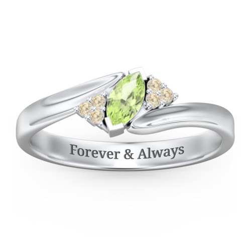 Twisted Marquise Ring with Shoulder Accents