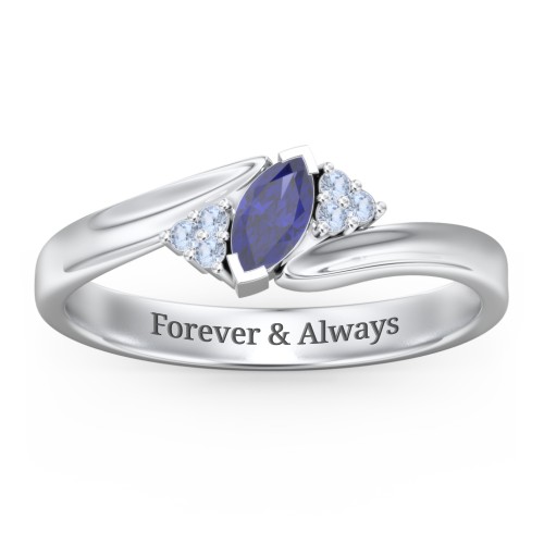 Twisted Marquise Ring with Shoulder Accents