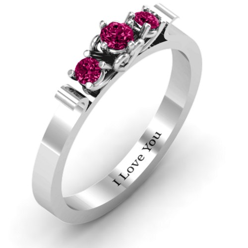 3-Stone Ring with Heart Gallery