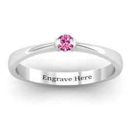 Semi Bezel Set Solitaire Ring