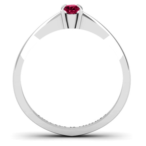 Semi Bezel Set Solitaire Ring – Sterling Silver with Ruby
