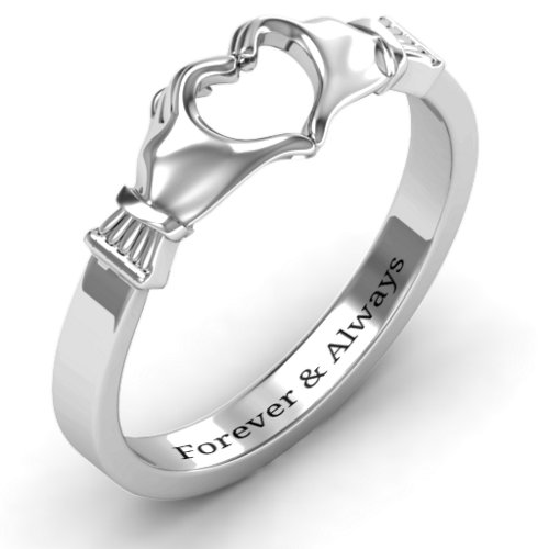 Sculpted Hand Heart Ring – Sterling Silver