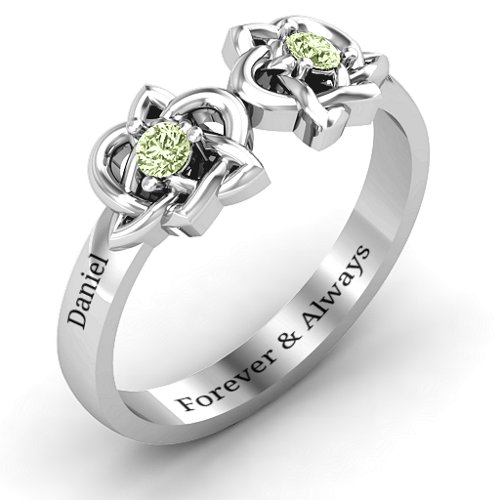 Double Celtic Gemstone Ring