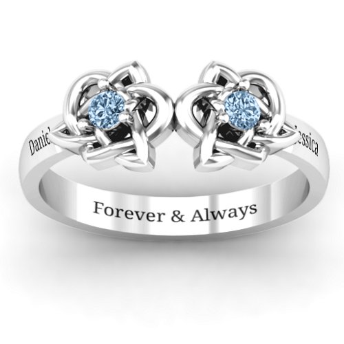 Double Celtic Gemstone Ring