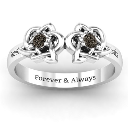 Double Celtic Gemstone Ring
