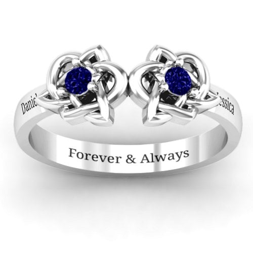 Double Celtic Gemstone Ring