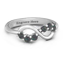 Split Infinity Ring in 925 Sterling Silver with Alexandrite
