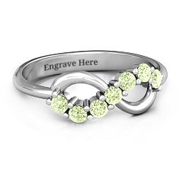 Infinity Ring in 925 Sterling Silver with Peridot