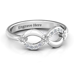 Three Stone Infinity Ring with Accents