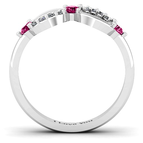Three Stone Infinity Ring with Accents