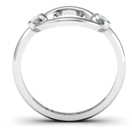 Double Stone Karma Ring – Sterling Silver with Opal
