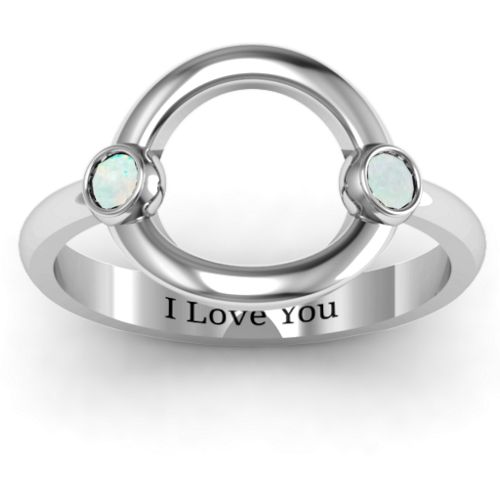 Double Stone Karma Ring – Sterling Silver with Opal