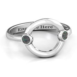 Double Stone Karma Ring in 925 Sterling Silver with Alexandrite