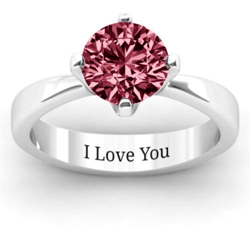 Large Stone Solitaire Ring