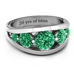 5 Stone Split Shank Ring