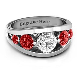 5 Stone Split Shank Ring