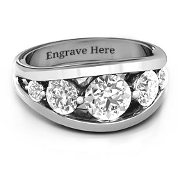 5 Stone Split Shank Ring