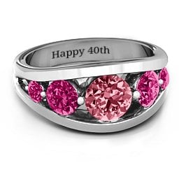 5 Stone Split Shank Ring