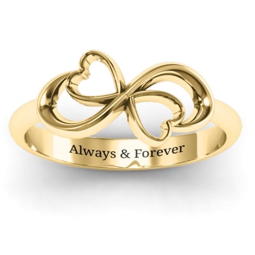Duo of Hearts Infinity Ring