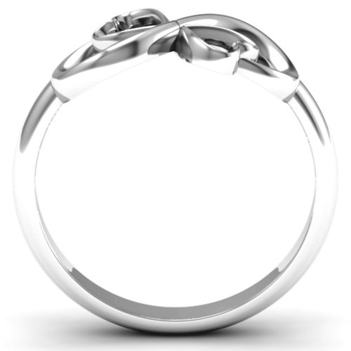 Duo of Hearts Infinity Ring – Sterling Silver