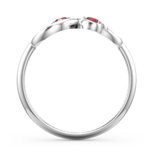 Pair of Hearts Infinity Ring with Gemstones