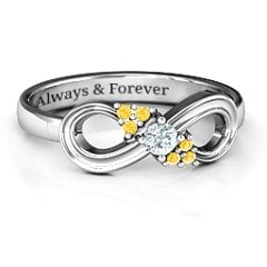 Solitaire Infinity Ring with Accents