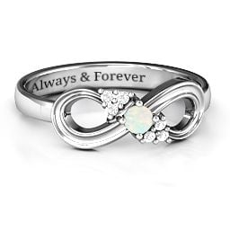 Solitaire Infinity Ring with Accents