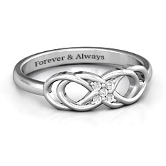 Infinity Knot Ring with Accents – 10K Yellow Gold with White Premium Zirconia