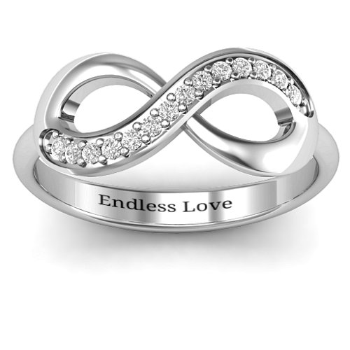 Infinity Ring with Single Accent Row