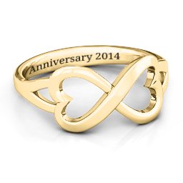 Simple Double Heart Infinity Ring