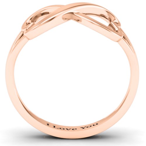 Simple Double Heart Infinity Ring – 10K Rose Gold