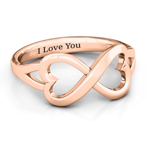 Simple Double Heart Infinity Ring – 10K Rose Gold