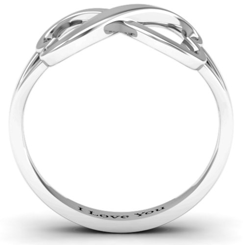 Simple Double Heart Infinity Ring – Sterling Silver