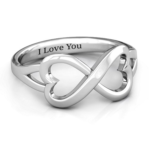 Simple Double Heart Infinity Ring – Sterling Silver
