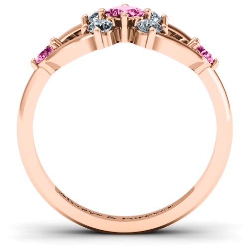 Princess Centre Infinity Ring – 10K Rose Gold with Pink Tourmaline and Cubic Zirconia