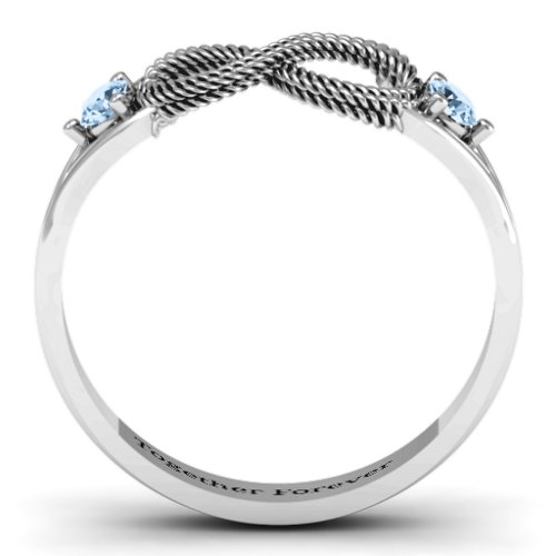 Braided Infinity Ring with Two Stones