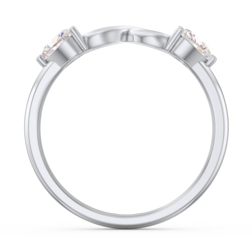 Two Hearts to Infinity Ring – Sterling Silver with Cubic Zirconia
