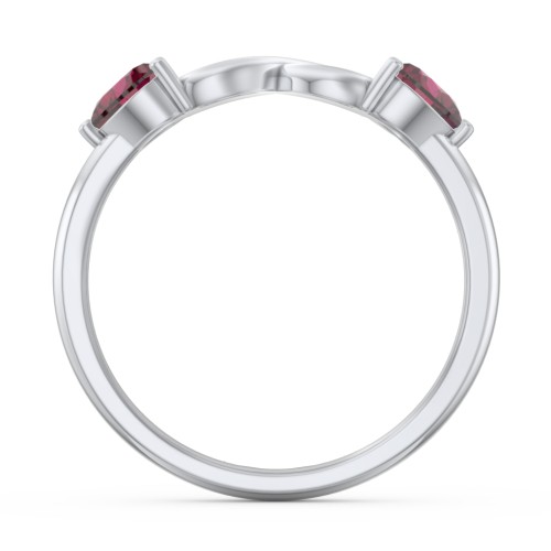 Two Hearts to Infinity Ring – Sterling Silver with Ruby