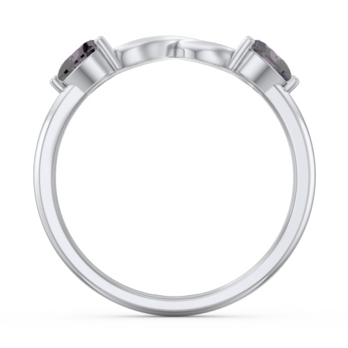 Two Hearts to Infinity Ring – Sterling Silver with Alexandrite