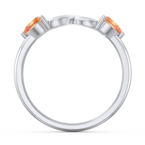 Two Hearts to Infinity Ring – Sterling Silver with Citrine