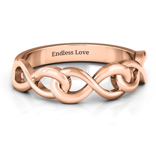 Triple Entwined Infinity Ring – 10K Rose Gold