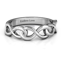 Triple Entwined Infinity Ring in 925 Sterling Silver
