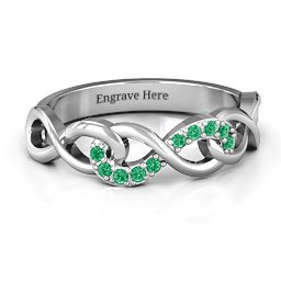 Triple Entwined Infinity Ring with Accents